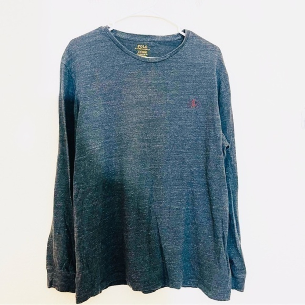 Polo Ralph Lauren Custom Slim Fit Crewneck Long Sleeve Top  Men Large Black